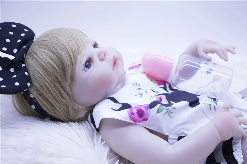 57 см bebe boneca reborn силиконовые куклы reborn baby com corpo de silicone menina Детские куклы лучший подарок для детей нетоксичный