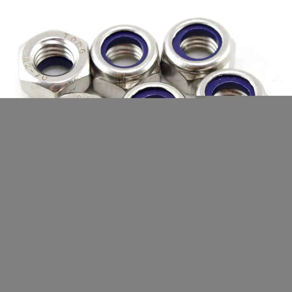 

PACK OF 1 Metric M8 201 Stainless Steel Hex Head Nylon Insert Lock Jam Stop Nuts Fasteners
