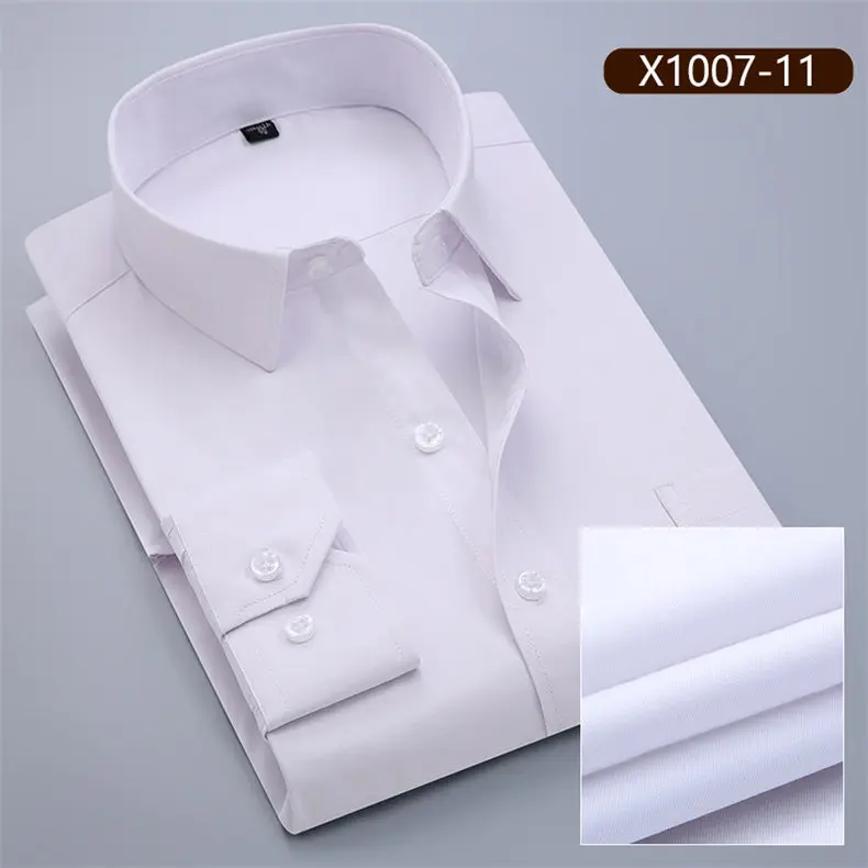 10XL Shirts Men Long Sleeve Casual Spring Cotton Business Mens Shirts Male Free Iron Extra Big Large Plus Size 6XL 7XL 8XL 9XL 03