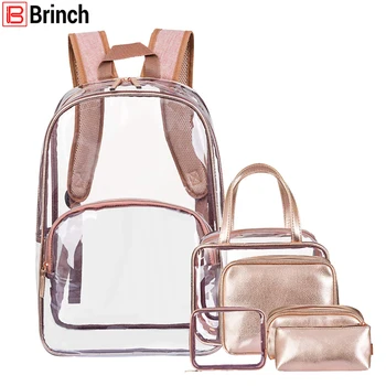 

Multi-functional Backpack Clear Plastic Transparent Backpacks Women Travel Bag Satchel PVC Schoolbag For Girls Boys Knapsack