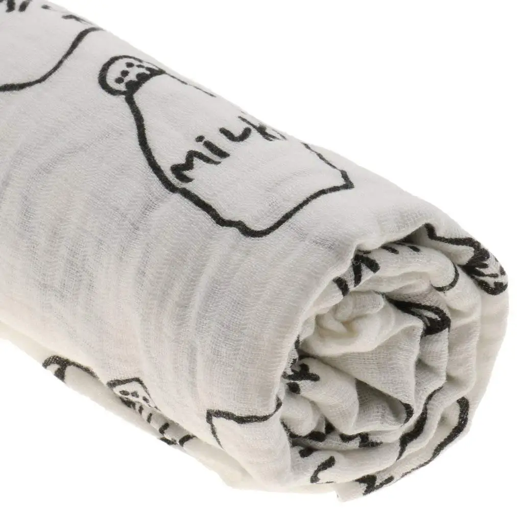Хлопок Lange новорожденного пеленать Одеяло спальный мешок 110 см x 110 см-молочный