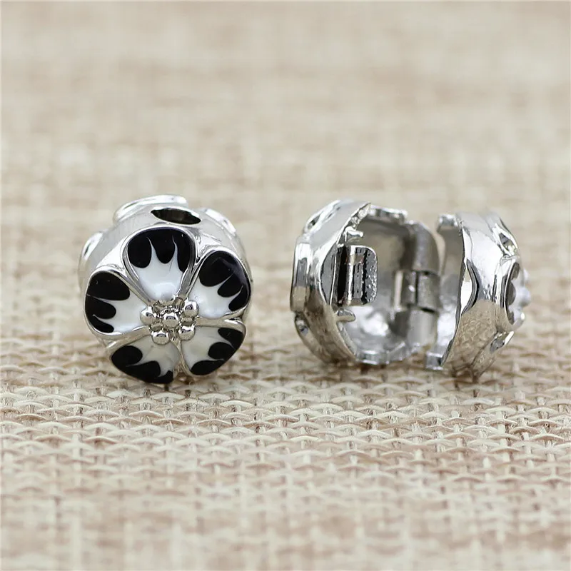 

4 colour flower Pandora beads Fits Charms bracelets safety Bead Clip Stopper Star Pattern European Charm DIY Jewelry