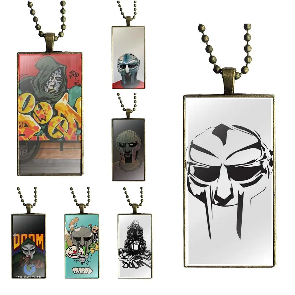 

EJ Glaze Glass Cabochon Choker Pendant Rectangle Necklace Bronze Color Jewelry For Women Kids Mf Doom Rigida