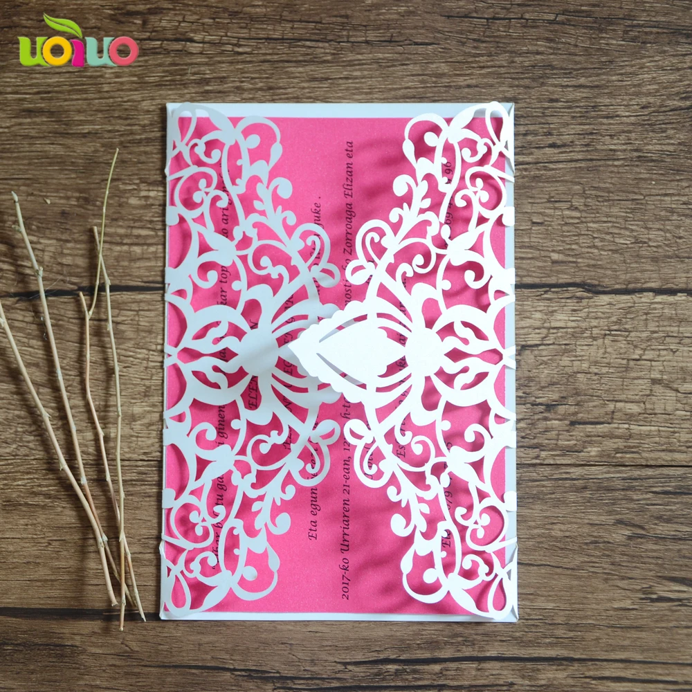 INC72 Silver Floral Columbian Wedding Invitation with Envelope and