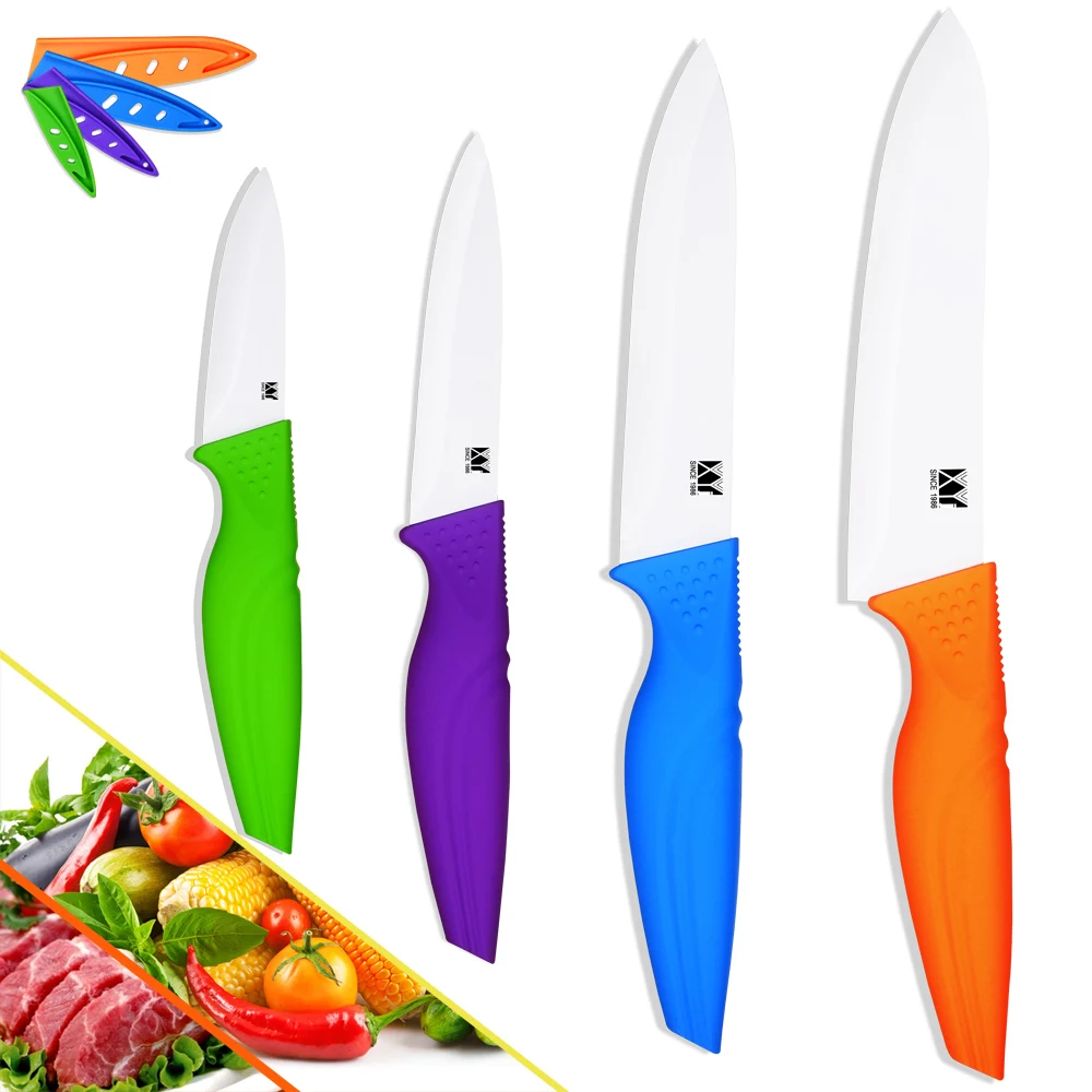 Colourful Ceramic knives set 3 4 5 6 inch kitchen knives 4 pcs cooking