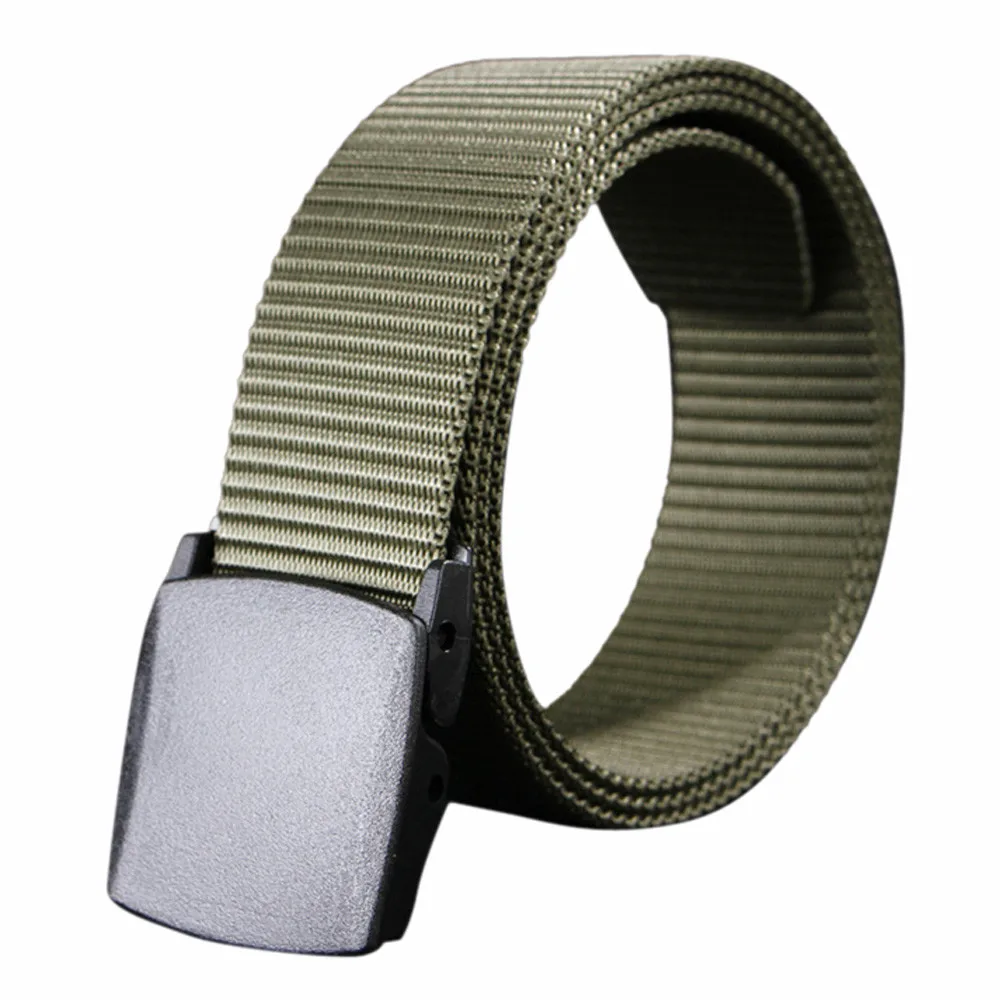 Men Canvas Belt Wild Hypoallergenic Metal free Plastic Automatic Buckle