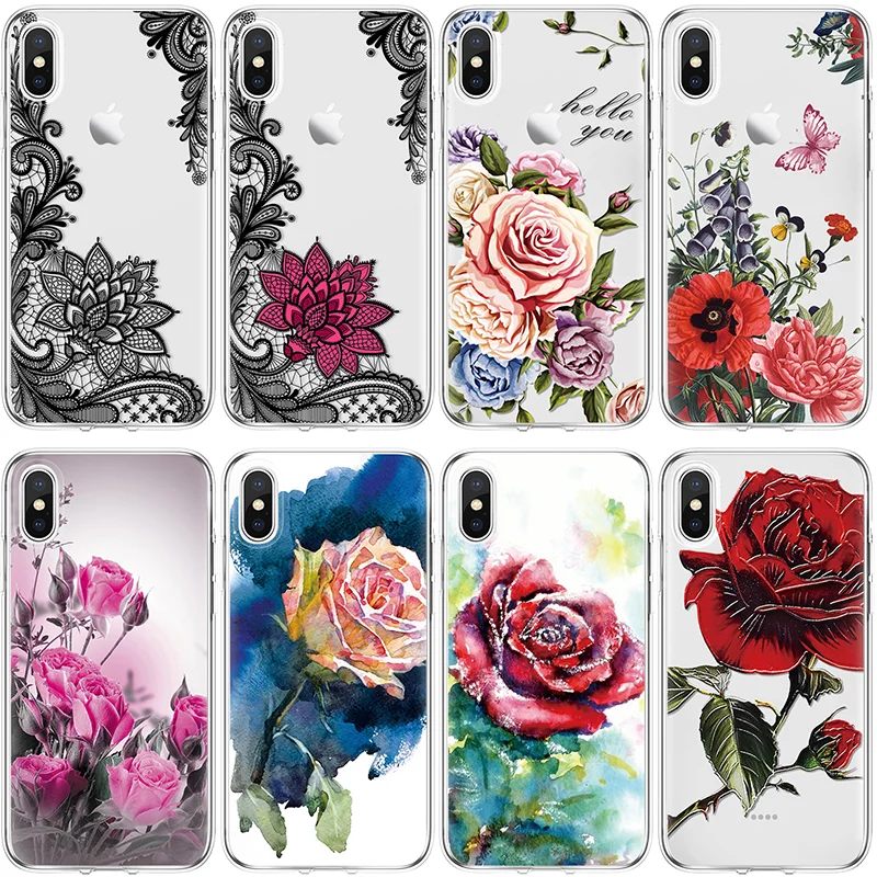

Flower For iPhone X Xs Max XR 5 SE 6 S 8 7Plus For Cover Samsung Galaxy S3 S4 S5 mini S6 S7 Edge S8 S9 Plus Grand Prime TPU Case