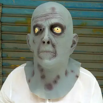 

Halloween Scary Gray Old Man Masks Latex Party Face Mask Elderly Bald Man Cosplay Props Fancy Dress Carnival Mask Oldman Mask