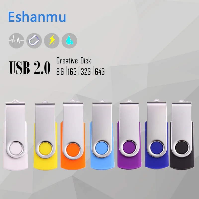 

Eshanmu swivel USB Flash Drive memory usb stick U disk pen drive 64GB USB 2.0 4GB 8GB 16GB 32GB pendrive Flash Drive for gift