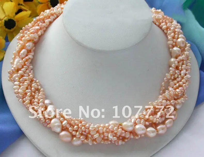 

pink baroque freshwater pearl necklace