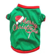 

Pet Autumn Winter T-shirt for Small Medium Dogs Puppy Christmas Green Printed Costume
