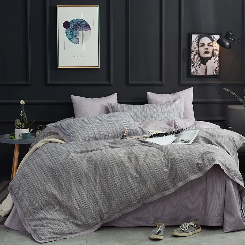 

simple style Bedding Set Nordic Comforter Bedspread Double Bed Sheet Set Duvet Cover Queen King Adult Bed Linens Set