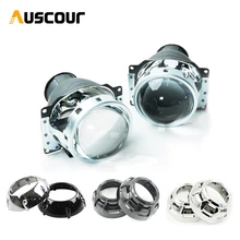 2 pcs 3.0 inch H7Q5 Bi xenon Hid Projector Lens Metal Holder shrouds mask H7 Xenon Kit bulb lamp Headlight car assembly Modify