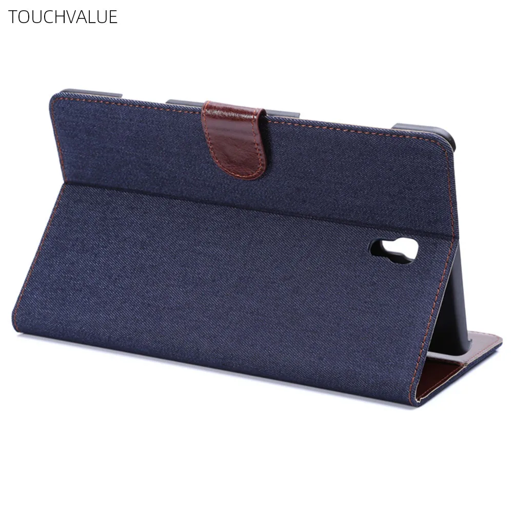 

Solid Color Denim Case For Samsung Galaxy Tab S4 T700 Funda Flip Cover For Samsung Tab T700 with Stand Card Slots Function