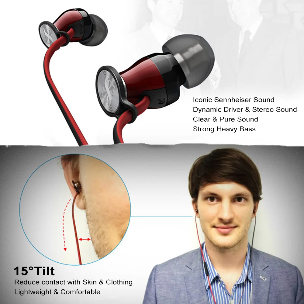 Проводные наушники Sennheiser MOMENTUM 3,5 мм с микрофоном, стерео звук, музыкальные Игровые наушники, динамическая гарнитура, тяжелый бас звук для телефона