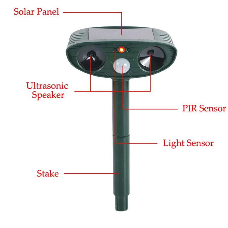 ultrasonic solar animal repeller cat dog