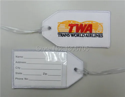 Идентификационная бирка TWA Trans World Airlines для багажа с вышивкой | Автомобили и