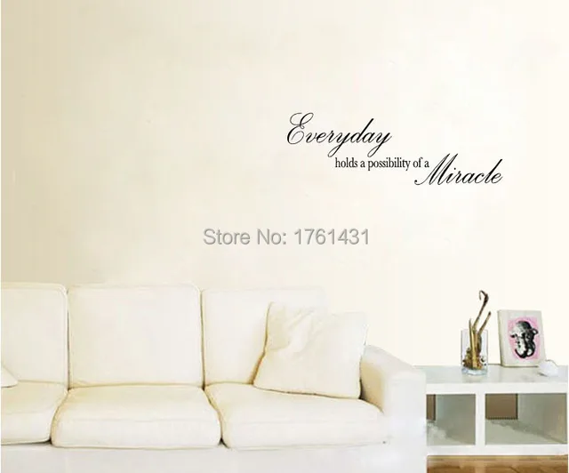 Us 2 81 Everyday Holds A Possibility Of Miracle Wall Art Decals Home Decoration Wallpaper Living Room Pictures In Stickers From