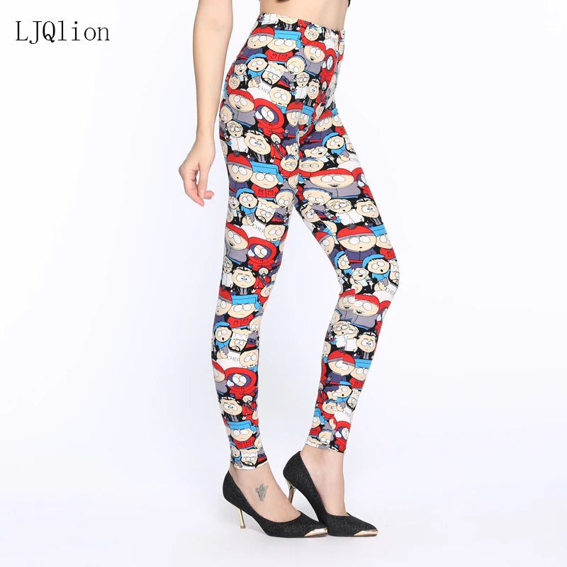 

LJQlion 2018 Slim Fitness Leggings character Print Legging Fashion leggins Trousers Woman Pants