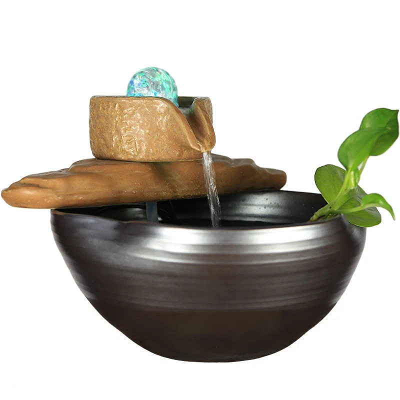 Настольный водяной фонтан водный бак увлажнитель воздуха Feng Shui шар для украшения