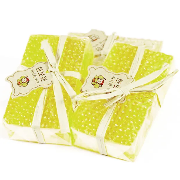 

100% 1pcs Handmade Honey Essential Oil Soap Whitening Peeling Glutathione Arbutin Honey Kojic acid Soap 90g Hot Wholesale