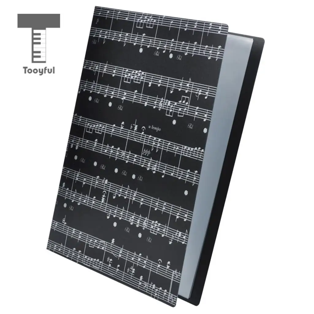 Tooyful Tough Document Organizer File Folder Picture of 5 Line Spectrum for Music Lovers Black