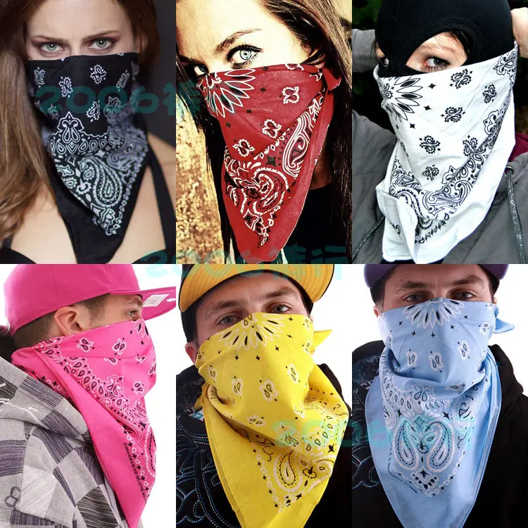 New 100% Cotton 2 Colors In Half Paisley Bandanas Scarf Punk Hip Hop Headwear/Hair Neck Wrist Wrap Band Headtie for Men mens dress scarf