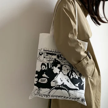 

Fashion Printing Zipper Women Soft Canvas Bags Handbags 2019 New Arrival Female Casual Simple Classic Tote Bags Shoulder Bags