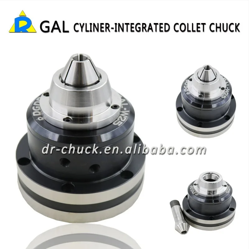 

GAL-W25 Collet Chuck,0.01mm repeatability chuck, Cylinder-Integrated Air Collet Chuck ,Pneumatic lathe chuck