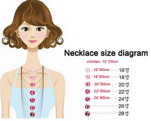 necklace size diagram
