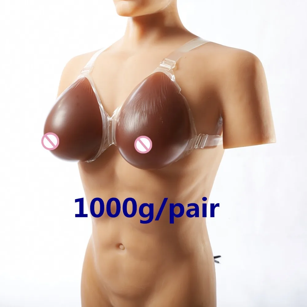

1000g/pair Black Fake Boobs False Breasts Shemale Transgender Artificial Breast Silicone Breast Forms
