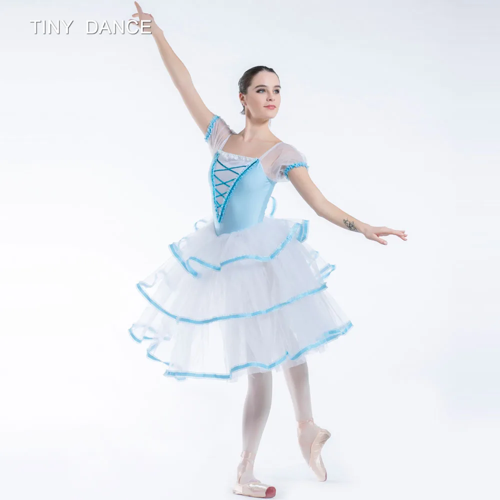 Tutu Romantic Length Ballet 4 layer tulle chiffon w//attchd trunks 4 color choice