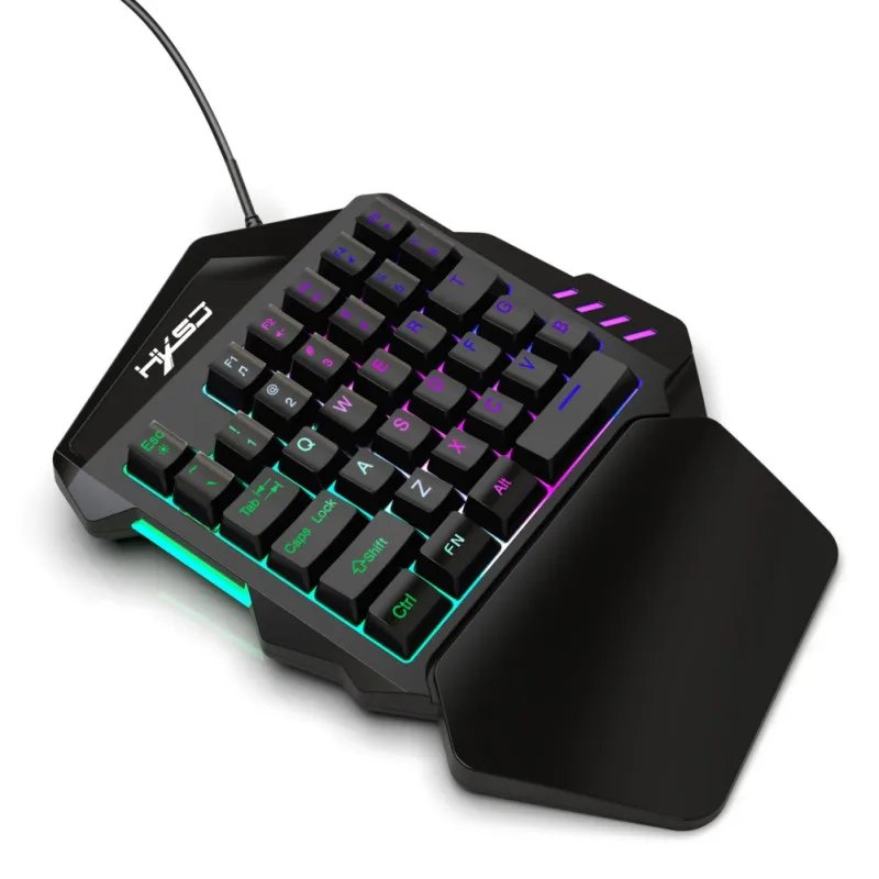 

35 Keys One-Hand Game Keyboard Color Backlit Adjustment Gaming Keyboards for PUBG LOL CS CF