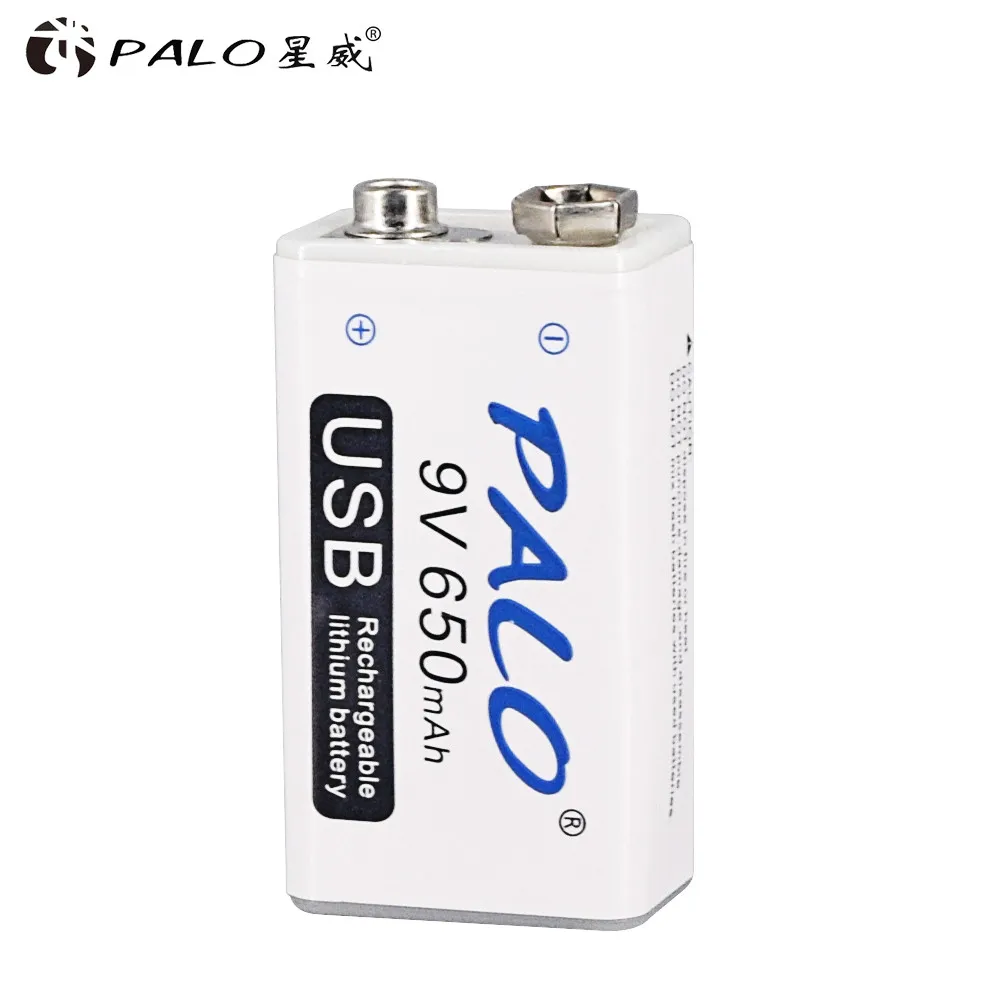 PALO 6F22 650mAh литий ионная аккумуляторная батарея 9 v литиевая для мультиметра