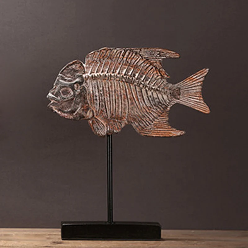 Европейский творческий fossil морской рыбы fishbone мягкий наряд имитационная модель домашнего украшения домашнего интерьера Кабинета книжный шкаф - Цвет: small one