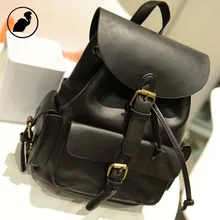 ETONWEAG Brands Cow Leather Backpack For Teens Vintage Preppy Style School Bags For Girls Black Travel Backpacks Back To School