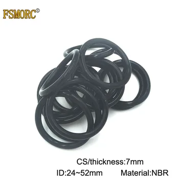 

20pcs 7mm Thickness CS Nitrile Rubber O Rings ID 24 25 26 30 33 34 37 38 40 41 46 48 49 50 52 53mm NBR o ring sealing Gasket
