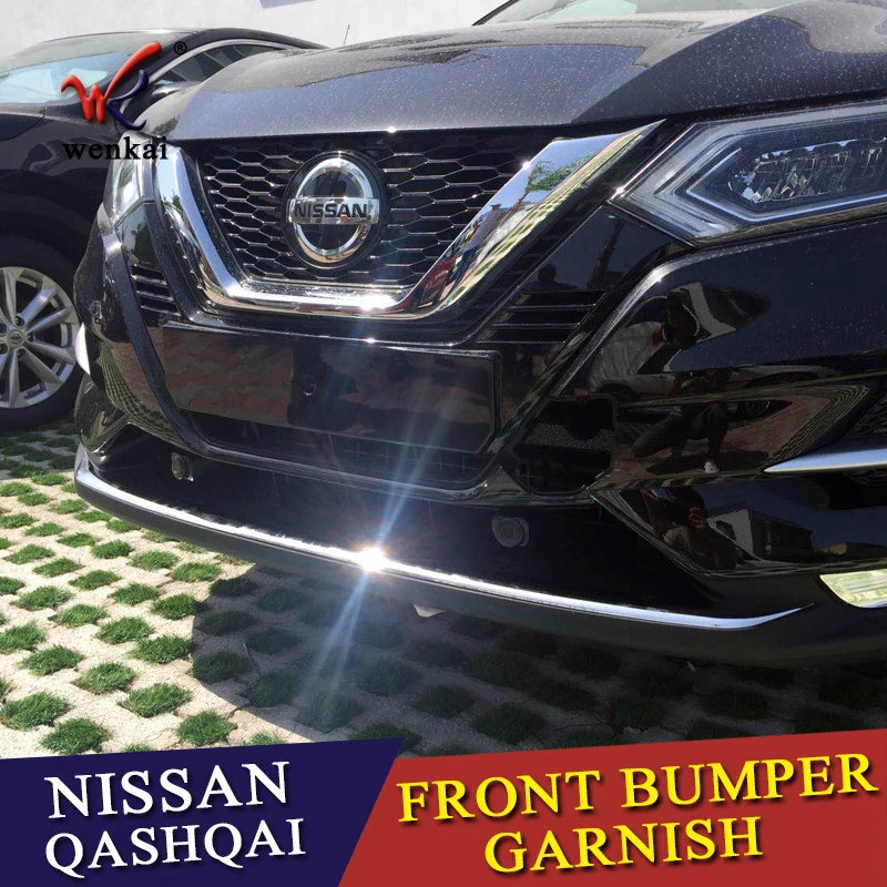 

ACCESSORIES FIT FOR NISSAN QASHQAI J11 2017-18 CHROME FRONT BUMPER PROTECTOR LIP SPOILER COVER TRIM MOLDING GARNISH GUARD GRILLE