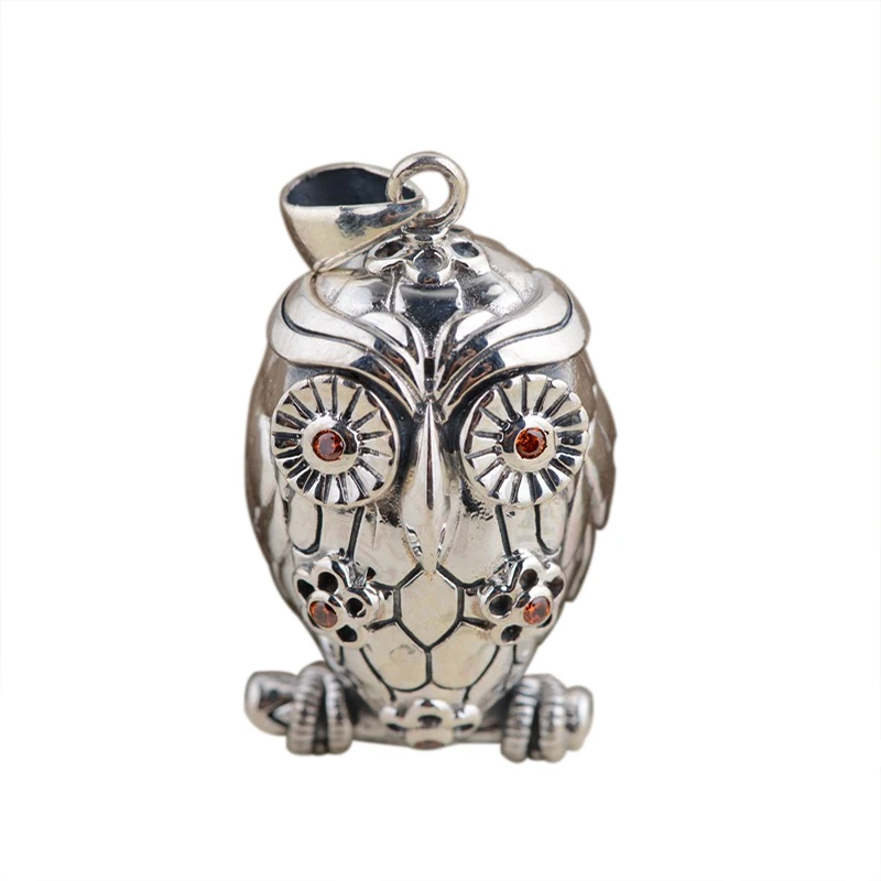 Patron Saint Owl Pendant Pure 925 Sterling Silver Vinatge Antique Style for Women Patron Saint Owl Pendant Pure 925 Sterling Silver Vinatge Antique Style for Women