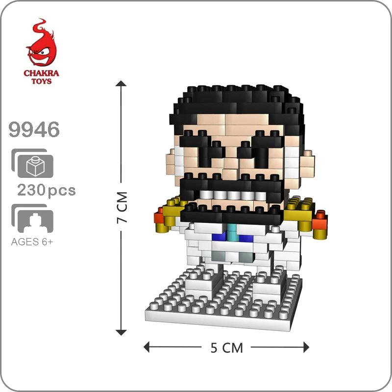 

CHAKRA 9946 Anime One Piece Monkey D Garp Pirate 3D Model DIY Small Blocks Bricks Diamond Mini Building Toy for Children no Box