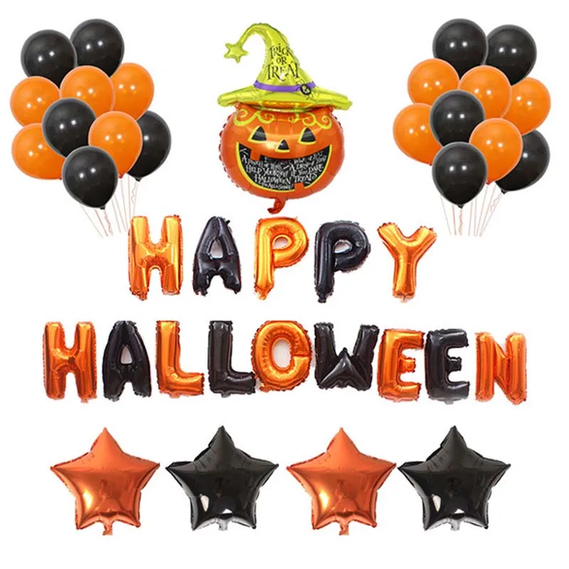 

Letter HAPPY HALLOWEEN Balloons Spider Pumpkin Foil Baloon Halloween Party Decorations Kids Party Supplies Toys Helium Globos
