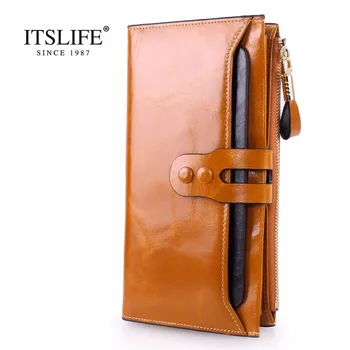 

2018 New Arrival Women Wallets Genuine Leather High Quality Long Design Clutch Cowhide Wallet High Quality Fashion Female Purse
