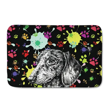 

Graffiti Dachshund Dog Print Doormat for Entrance Way Indoor Dustproof Water Absorption Shoe Pad Welcome Floor Door Mat Room