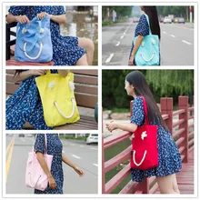 YILE хлопковая Холщовая Хозяйственная Эко сумка для переноски хлопковая нить, Рисунок со смайликом, 5 видов цветов GK01