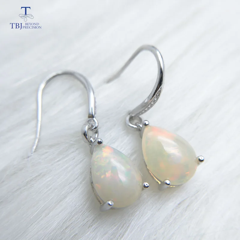 TBJ,Water Drop 6.5ct Genuine ethiopian opal gemstone Dangle hook Earrings Pure 925 Sterling Silver Fine Jewelry For Women girls TBJ,Water Drop 6.5ct Genuine ethiopian opal gemstone Dangle hook Earrings Pure 925 Sterling Silver Fine Jewelry For Women girls