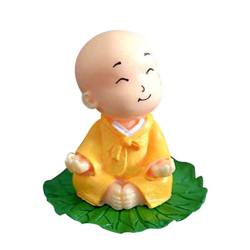 

Creative Happy And Sorrowful Little Monk DIY Miniatures Model Cute Resin Crafts Toy Figurines Car Home Decoration Accessories