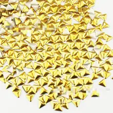 100 шт./упак. треугольная металлическая Liu ногтей ювелирные изделия из золота/серебристый комплект из двух Цвет по выбору 3 мм