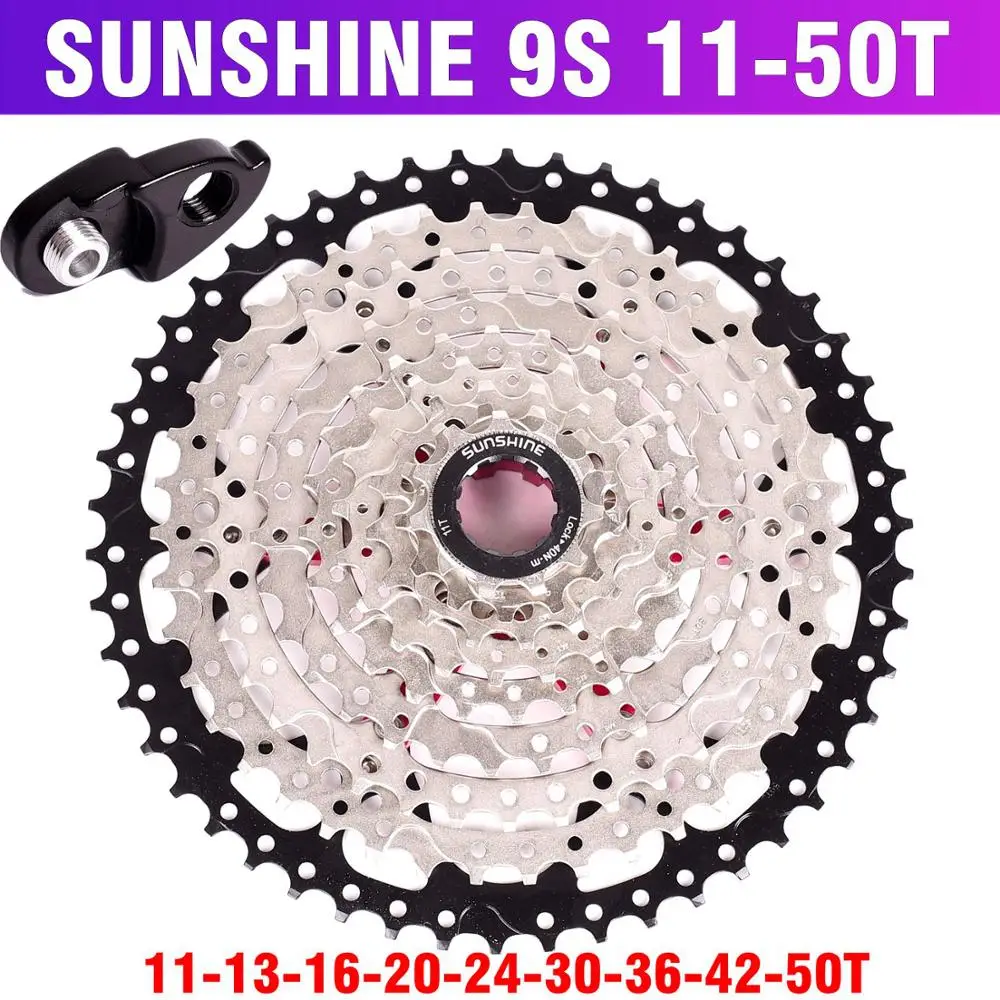 SUNSHINE-SZ 9 скоростей кассета 11-50T горный велосипед широкое соотношение MTB велосипед 9 S свободного хода совместим с M430 M4000 M590 свободного хода