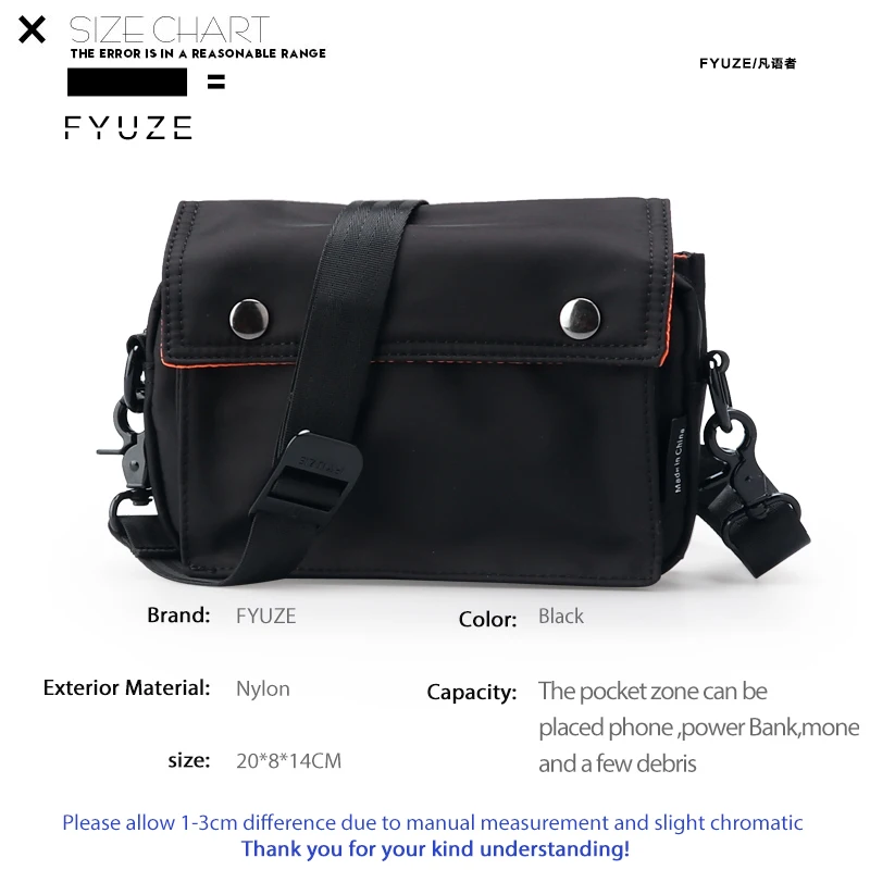 Новая мини сумка FYUZE нейлоновые сумки мессенджеры для мужчин через плечо