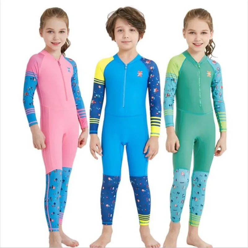 High Quality Onepiece Upf50+ Sunscreen Children Wetsuits Kids Diving